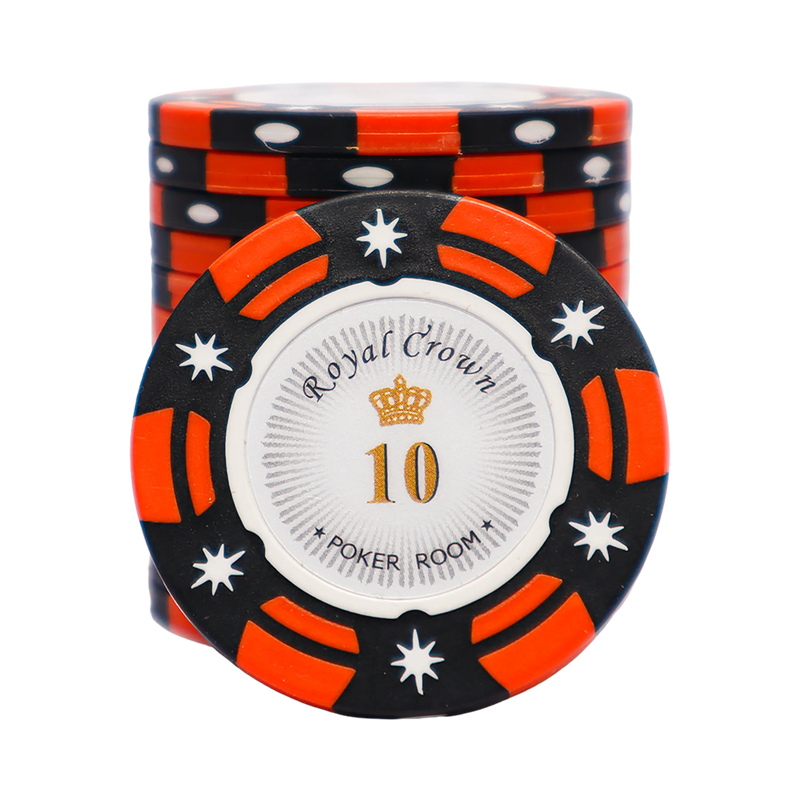 royal crown poker chips denom 10 black red