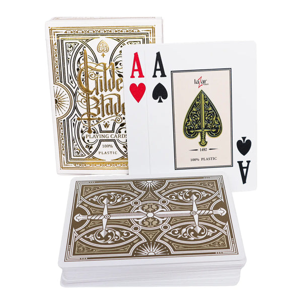 Premium Gilded Blades Poker Cards – Plastic Gold 2 Index