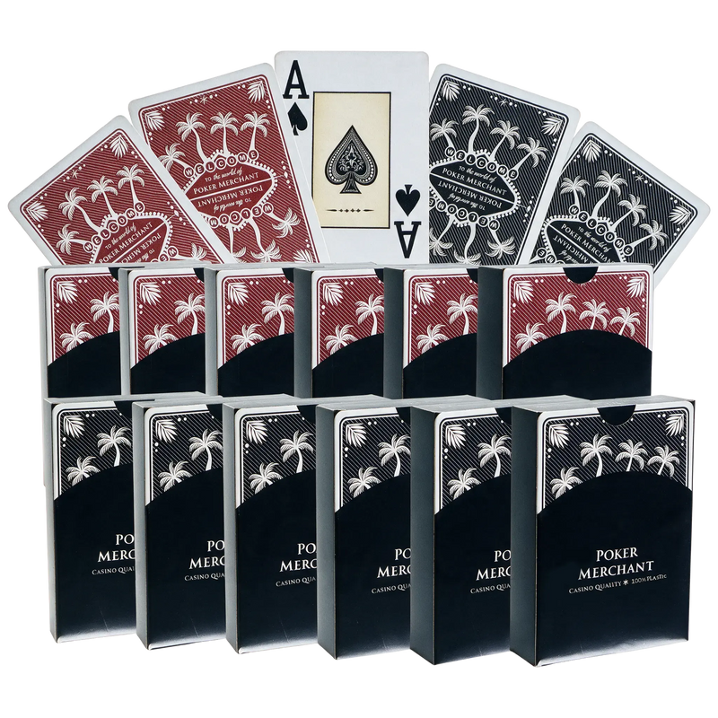 Carte da Poker Poker Merchant Jumbo 100% Plastica 2 Index 12 Mazzi