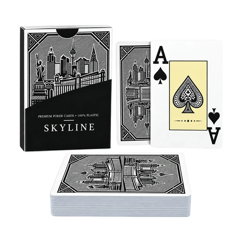 Carte da Poker Skyline 100% Plastica 2 Index Nero