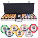 WSOP 500 poker set, colorful poker chips, poker cards, dealer button and poker case