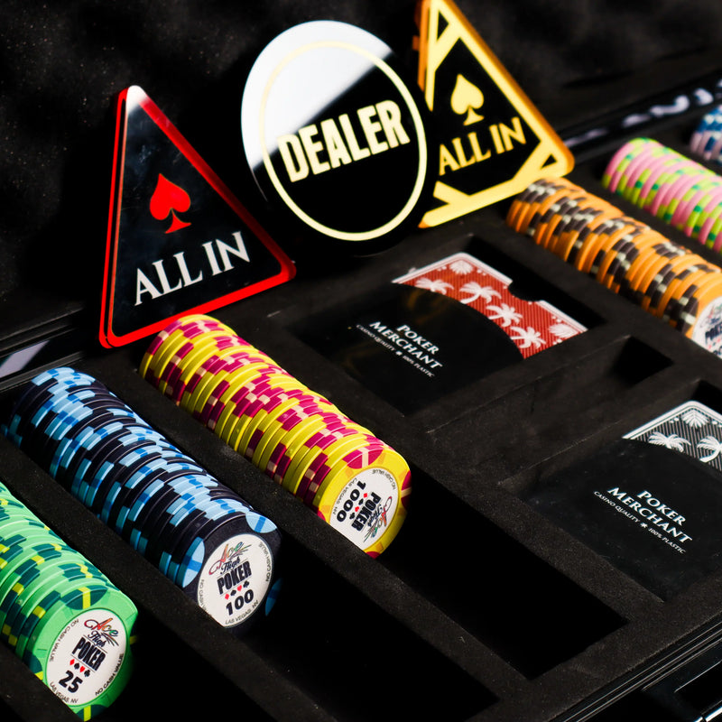 wsop poker chips poker set with all in button and dealer button