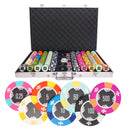 aces 1000 poker set, colorful poker chips, poker cards, dealer button and poker case