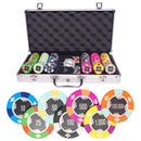 aces 300 poker set, colorful poker chips, poker cards, dealer button and poker case