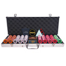 banks 500 poker set, colorful poker chips, Poker cards, Dealer button and Poker case