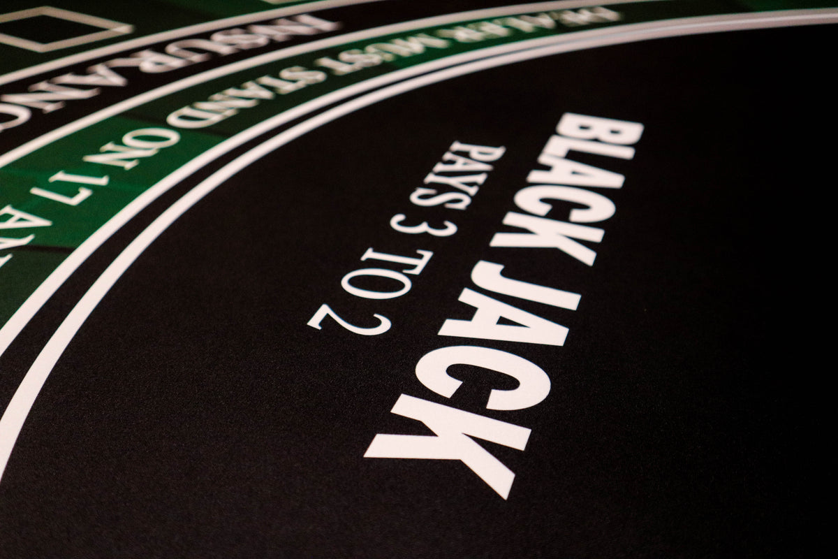 Black Jack Mat Green Black 180x90 | Poker Merchant