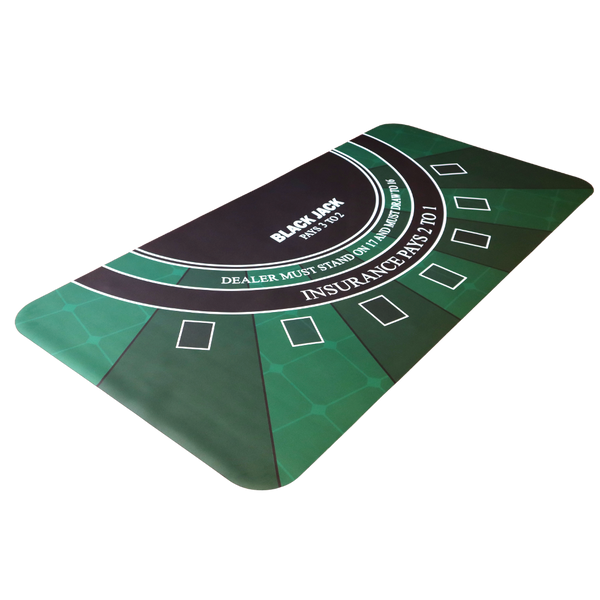 Black Jack Mat Green Black 180x90 | Poker Merchant