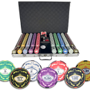  ceramic crown 1000 poker chip set, overview of our colorful poker chips, poker cards and a dealer button