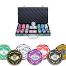 preview ceramic crown poker chips, overview of our colorful poker, poker cards and a dealer button