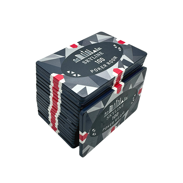 Ceramic Poker Plaque Skyline 100 - side view