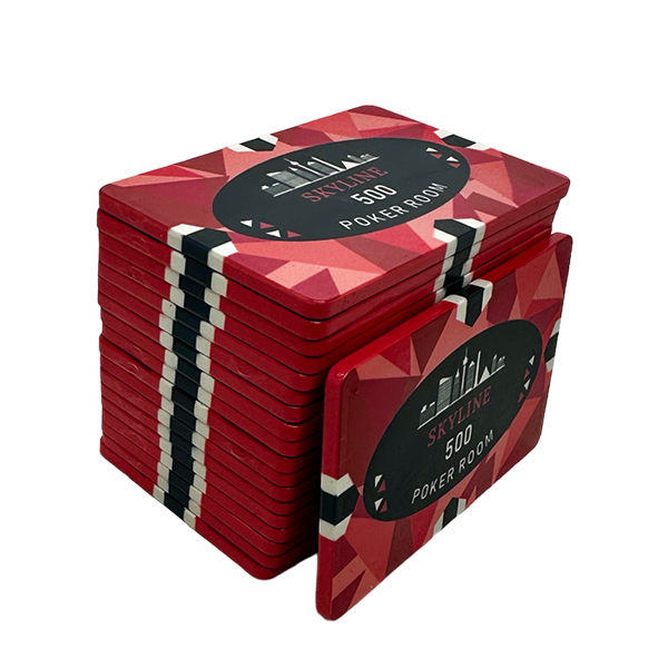 Ceramic Poker Plaque Skyline 500 - side view