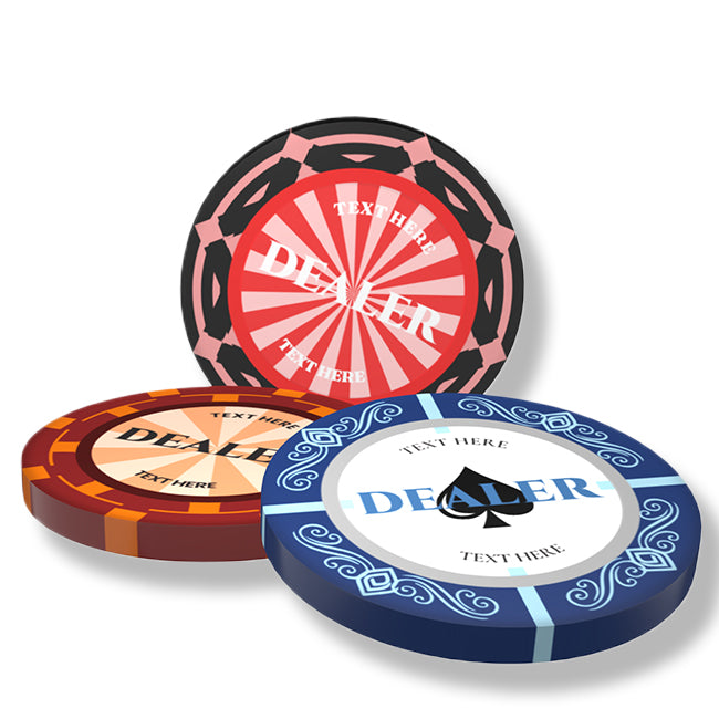 custom dealer button ceramic