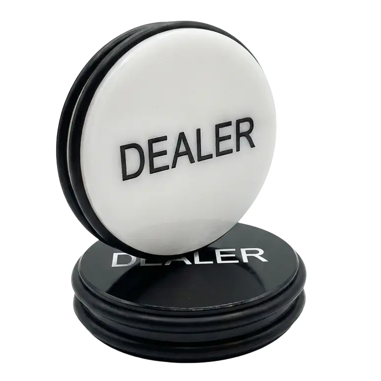 Dealer Button Puck Black & White