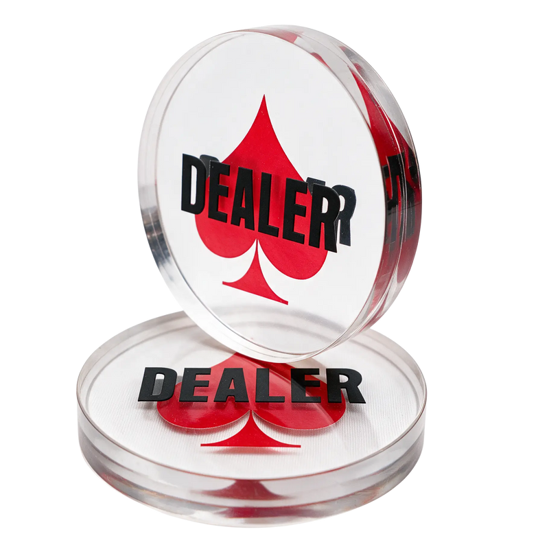 Dealer Button Red Spade - side view
