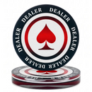 Dealer Button Spade Glas
