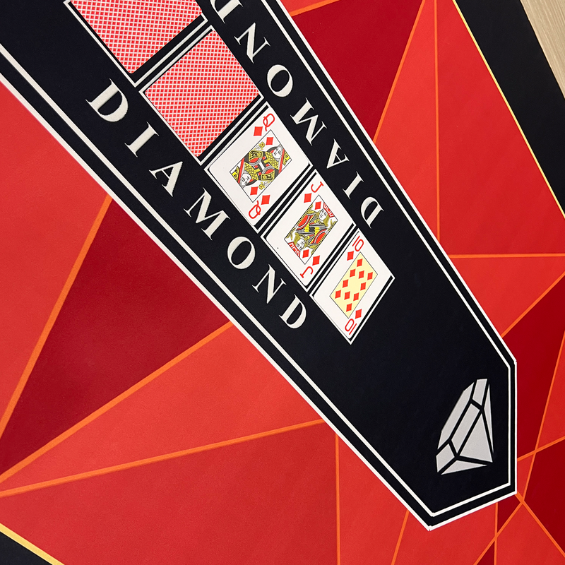 Poker Mat Diamonds Red 180x90