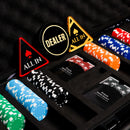 the dice poker chips in poker set with dealer button gold and all in button gold 