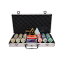 euro poker set 500 chips poker set,  colorful poker chips, poker cards, dealer button and poker case