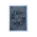 front of a black poker card