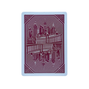 front of a red poker card