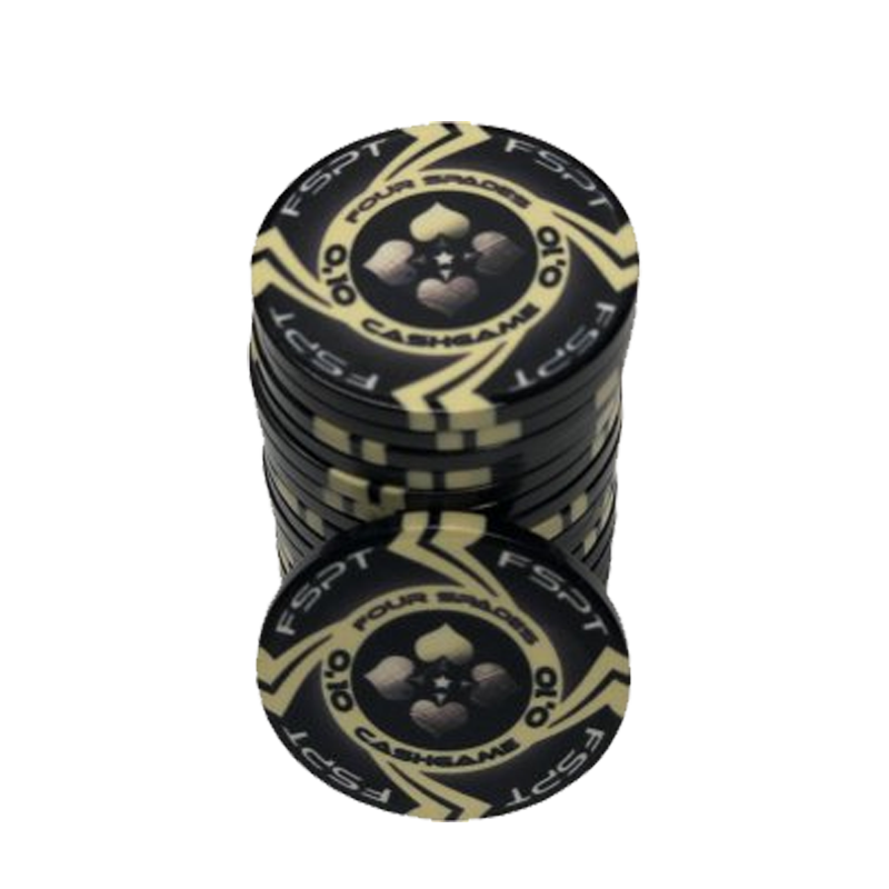 pokerchip stack fiches claysmith FSPT cash game 0,10 black