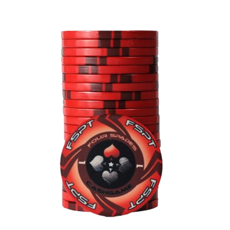 pokerchip stack fiches claysmith FSPT cash game 1 red