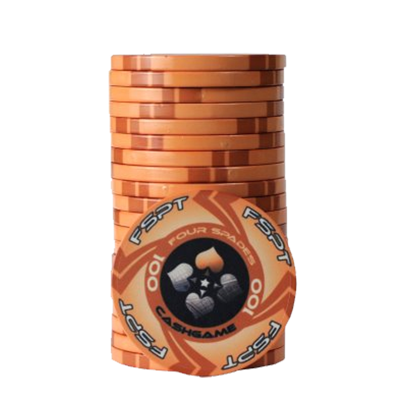 pokerchip stack fiches claysmith FSPT cash game 100 orange
