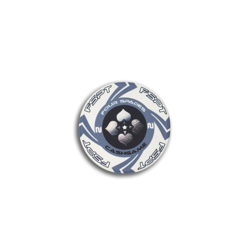pokerchip fiche claysmith FSPT cash game 2 white