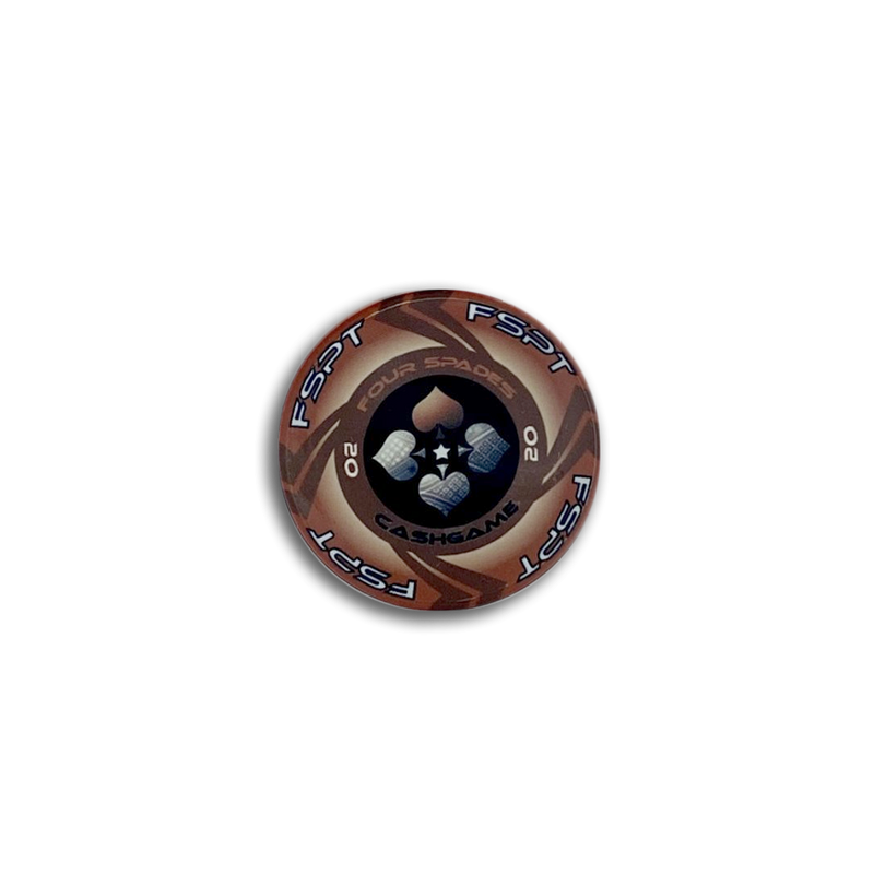 pokerchip fiche claysmith FSPT cash game 20 20 brown