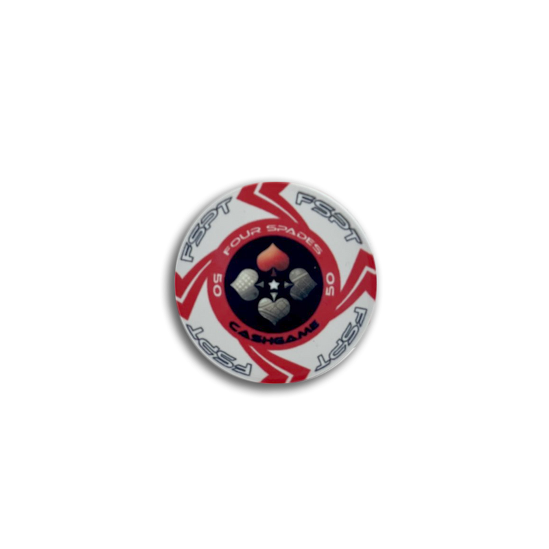 pokerchip fiche claysmith FSPT cash game 50 white red 