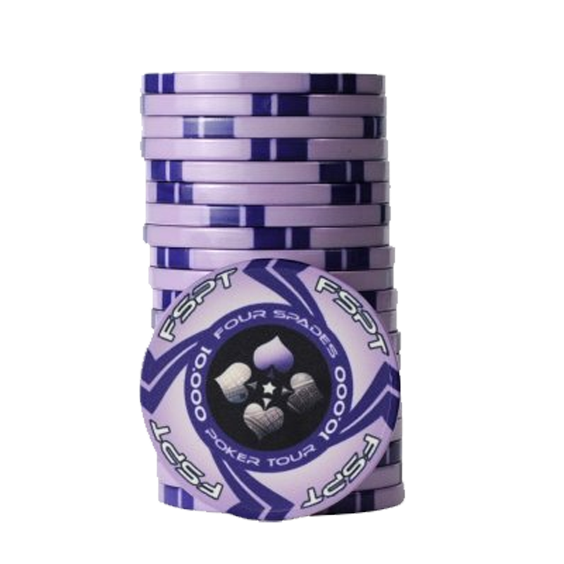 pokerchip stack fiches claysmith FSPT tournament 10.000 light purple