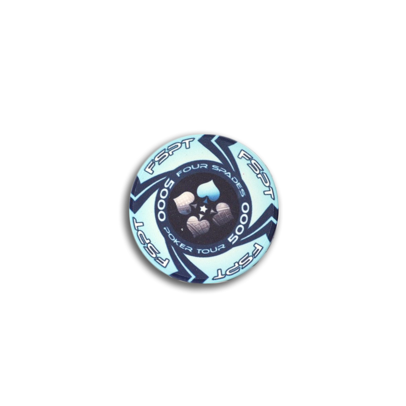 pokerchip fiche claysmith FSPT tournament 5.000 light blue