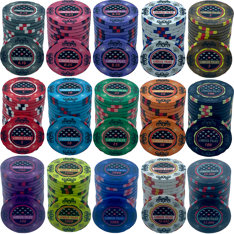 Poker Chips Set Gambler Palace 1000