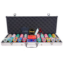high roller 500 poker set, colorful poker chips, Poker cards, Dealer button and Poker case