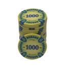 poker chip stack fiches kings en queens 1.000 light green blue