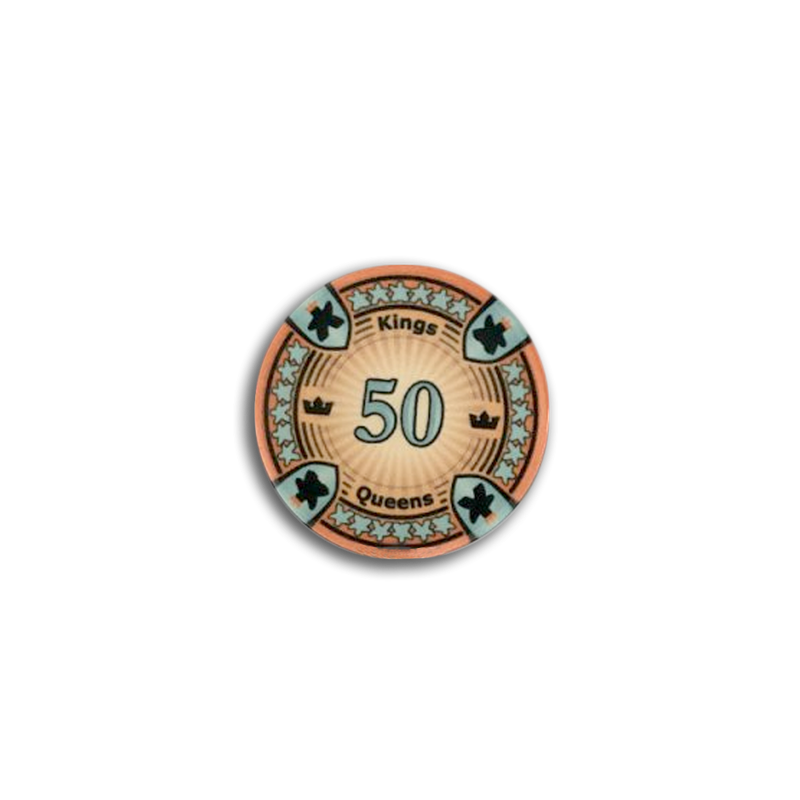 poker chip fiche kings en queens 50 orange