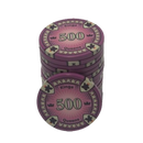 poker chip stack fiches kings en queens 500 purple grey