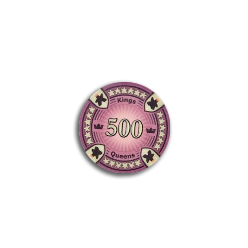 poker chip fiche kings en queens 500 purple grey