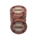 poker chip stack fiches kings en queens 5.000 light red