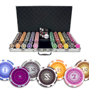 preview lazar suits 750 chips, overview of our colorful poker chips, poker cards and a dealer button