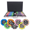 majestic 1000 poker set, colorful poker chips, poker cards, dealer button and poker case