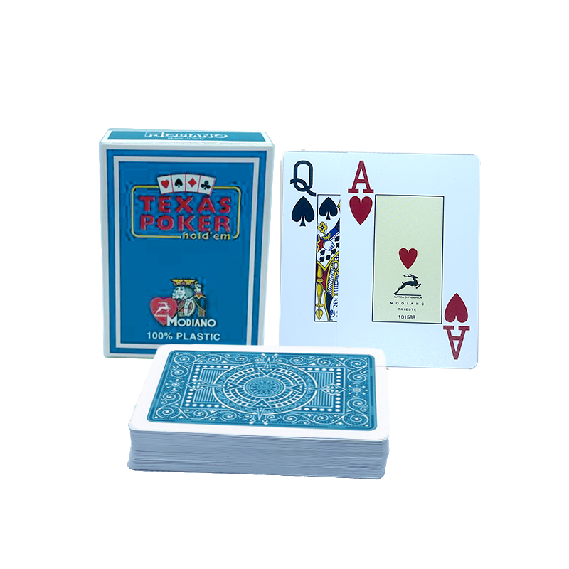 Modiano Poker Playing Cards Plastic Light Blue 2 Index