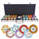 monte carlo cash game 500 poker set, colorful poker chips, poker cards, dealer button and poker case