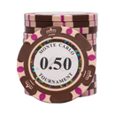 monte carlo poker chip 0.50 brown light pink