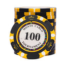 monte carlo poker chip 100 black yellow