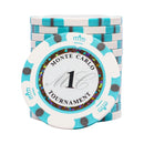 lmonte carlo poker chip 1 light bue white