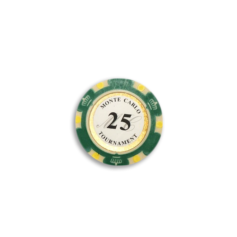 pokerchip fiche monte carlo 25 green white yellow