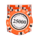 monte carlo poker chip 25000 orange white