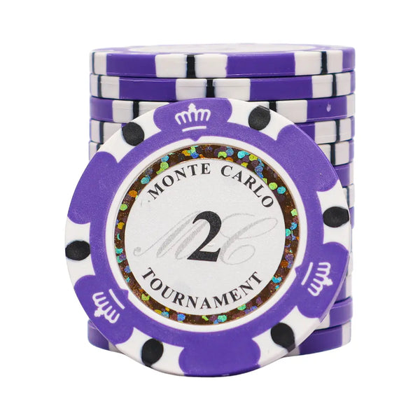 monte carlo poker chip 2 purple white