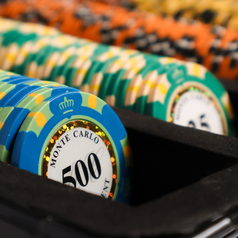 monte carlo poker chips close up
